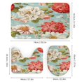 thumbnail image 3 of Floral Colorful Flower 4 Pcs Shower Curtain Set with Rug Bathroom Sets with Waterproof Fabric And Non-Slip Rugs Toilet Lid Cover Bath Mat Decor with Hooks, 3 of 7