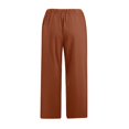 thumbnail image 6 of Pzocapte Women's Tapered Pants Linen Drawstring Back Elastic Waist Ankle Length Pants Peace Maker - Pants for Women - Cotton-Blend Fabric - Lightweight and Woven Construction Women's Cottlinen Summ, 6 of 6