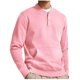 thumbnail image 2 of Blusas y camisas de manga larga con cuello en V para hombre, sudadera informal de color liso con bolsillos y botones, camisetas de poliéster de manga larga con cuello en V para hombre, 2 of 4
