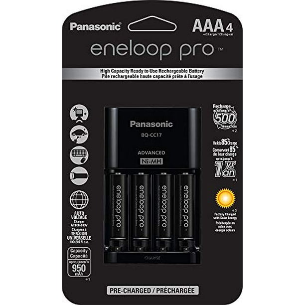 Panasonic K Kj17k3a4ba Advanced Battery Charger Pack With 4 Aaa Eneloop Pro High Capacity Ni Mh