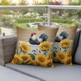 thumbnail image 4 of Farmhouse Pillow Covers 2 Pack Chicken in The Bathtub Sunflowers Floral Wood Grain Pillowcase Waterproof Outdoor Throw Pillow Cover for Patio Garden Square Cushion 24”x24”, 4 of 9