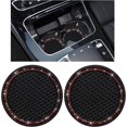 thumbnail image 1 of Yazoeia 2 Pack Bling Car Cup Coaster, 2.75 Inch Rhinestone Silicone Auto Cup Holder Insert Coaster, Anti Slip Crystal Soft Rubber Cup Pad, Universal Vehicle Accessories for Women CJC912-115008, 1 of 6