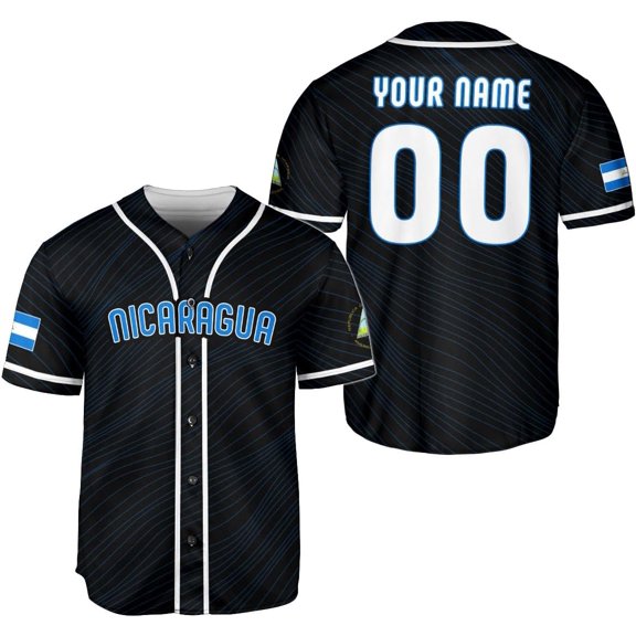 Personalized Nicaragua Baseball Jersey Shirt Name Nicaraguan Baseball Jersey for Men & Women Nicaraguan Camisas (S)