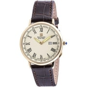 Steinhausen Men's Altdorf Gold Tone Stainless Steel Brown Leather Watch S0124
