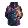 thumbnail image 7 of Chaqlin Space Galaxy Wolf Youth Zip Up Hoodie Lightweight Long Sleeve with Pockets Casual Athletic Outerwear Teens ​​Size 10-12​​, 7 of 7