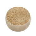 thumbnail image 2 of Pasargad Home Santorini Cotton and Jute Pouf Natural and Ivory, 2 of 5