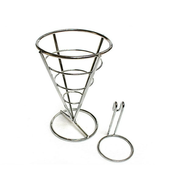 2 Pieces One Sauce Stand Cone Fries Holder Popcorn Vegetables Fruit Appetizers French Fry Stand Kitchen Food Container