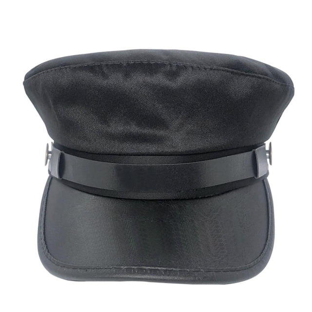 Gorra de vendedor de periódicos, gorra de cadete, moderna, ajustable, 56-62 cm, gorra de taxista paje para mujeres y hombres Correa negra