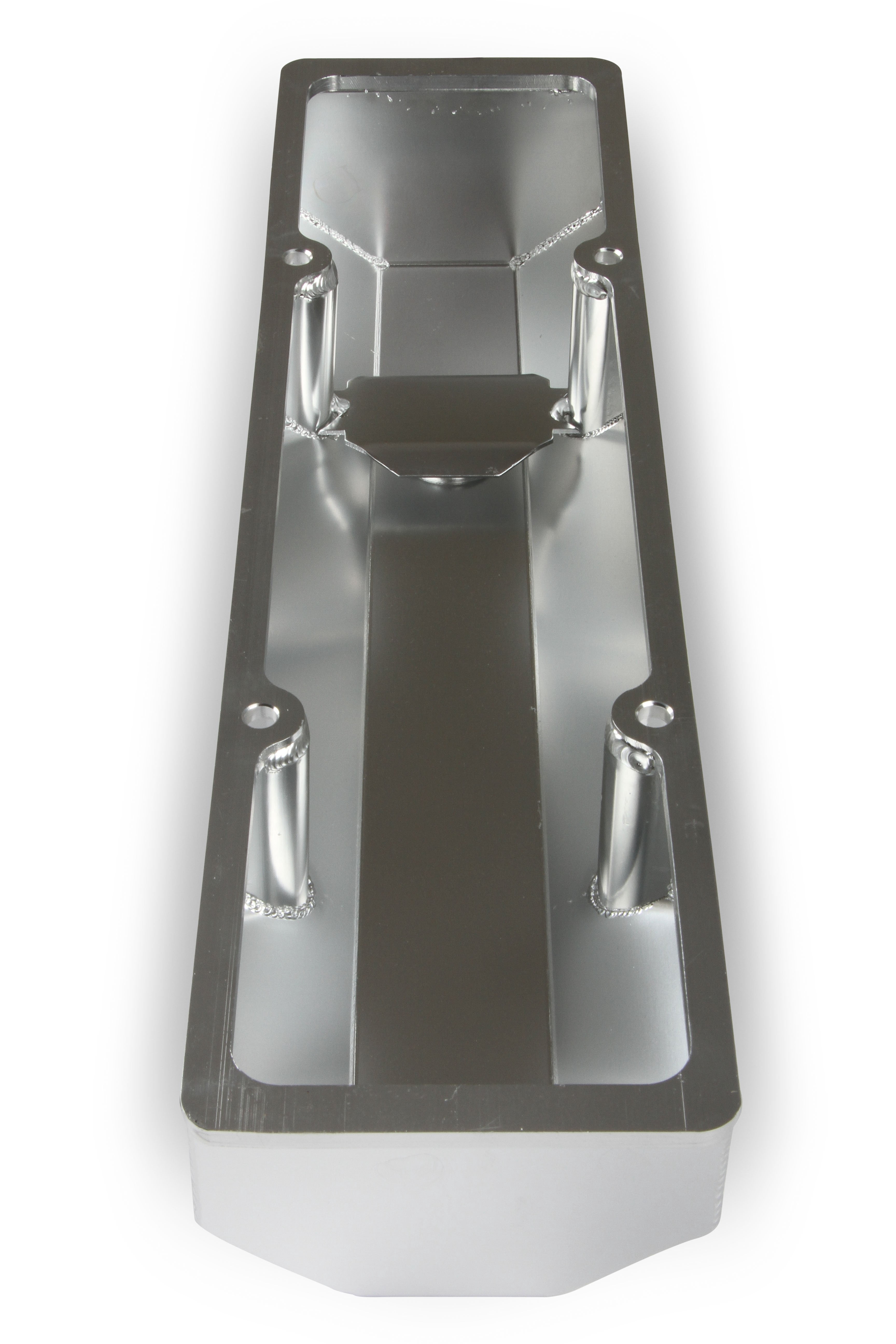 Holley 241-287 Holley GM Licensed Track Series Valve Cover; Fabricated Aluminum Valve Cover: Flat Top; Pair; Silver;