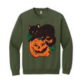 thumbnail image 2 of Vintage Halloween Pumpkin & Black Cat Unisex Sweatshirt, 2 of 3