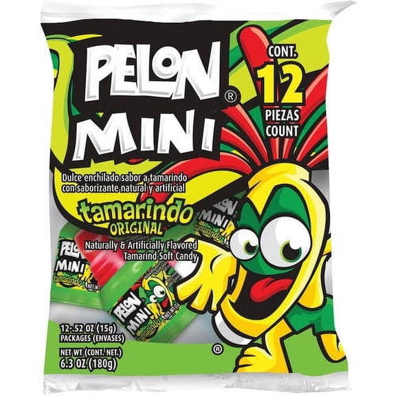 Pelon Mini Original Tamarindo Candy, 0.52 Oz, 12 Ct