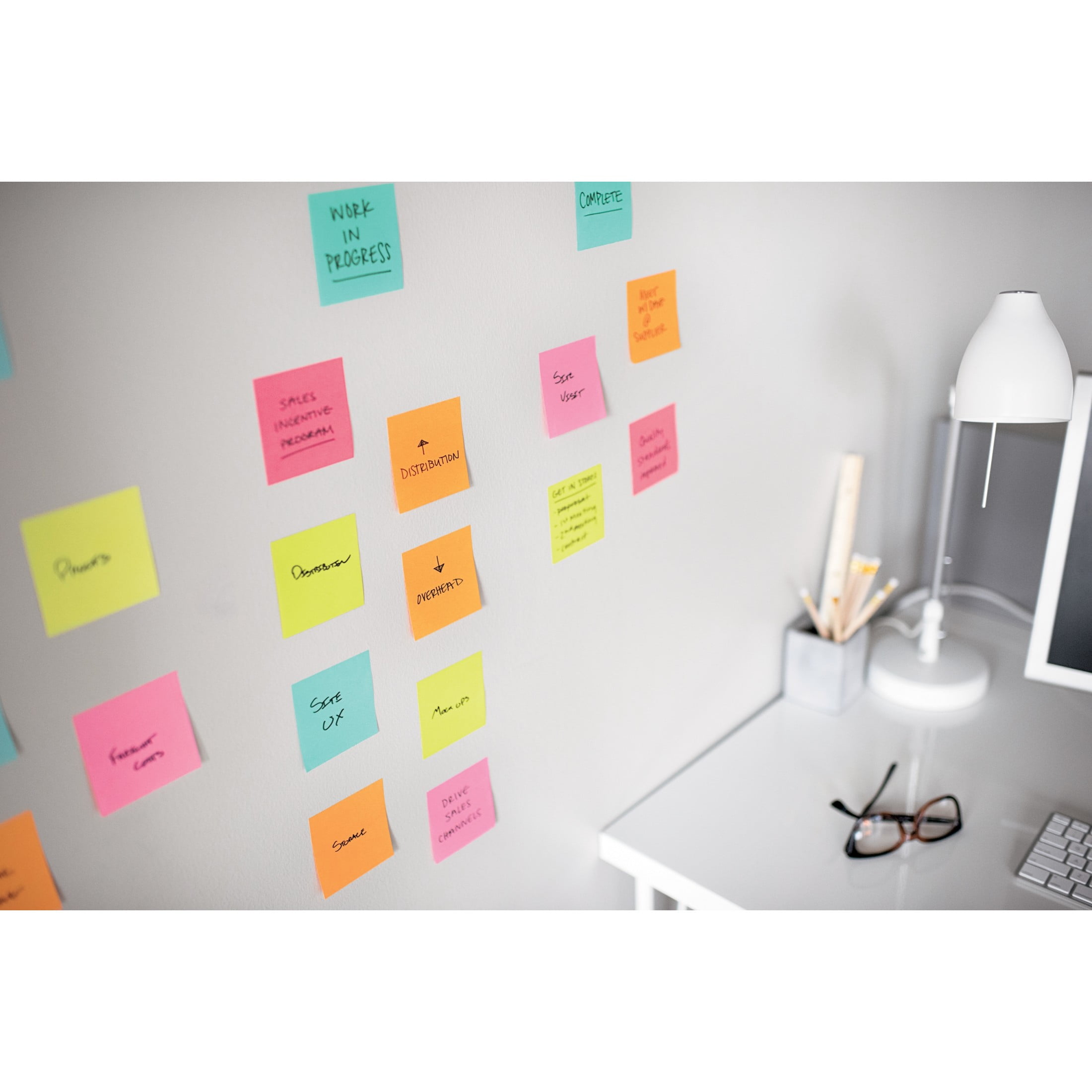 Post-it Super Sticky Dispenser & Pop-up Notes, 3 in x 3 in, Assorted Colors, 12 Pads