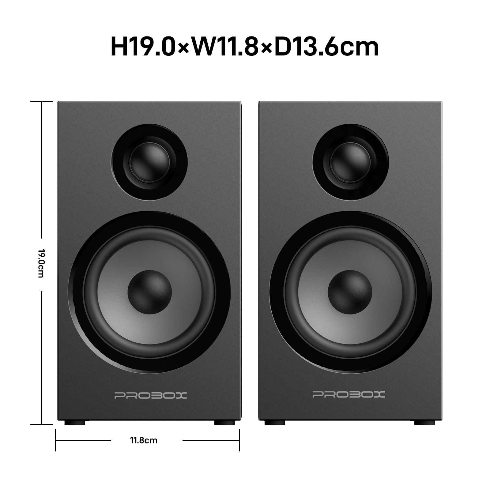 BT16 Active Bookshelf Speakers 3.5" Woofer with 1" Tweeter, 60W RMS-Bluetooth 5.3, Built-in 24bit DAC Dynamic 3D 2.0 Surround Sound, Computer Gaming PC Speakers - Black