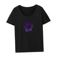 thumbnail image 4 of Camiseta para mujer de verano recuerdo suave cuello redondo camisa para viajar mochilero Negro, 4 of 7