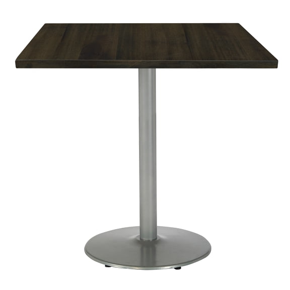 KFI Studios Urban Loft 3' Square Bistro Table, Espresso, Silver Base