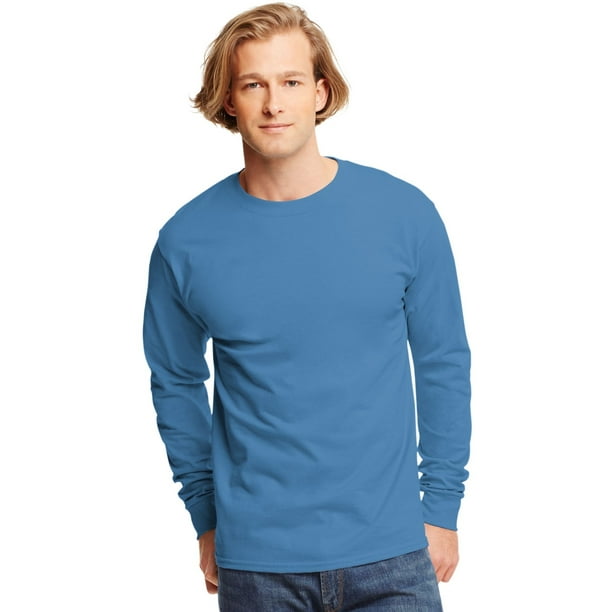 Hanes - Hanes TAGLESS Men`s Long-Sleeve T-Shirt - Best-Seller, 5586 ... Tall Long Sleeve T Shirts Mens