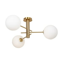 Artcraft Lighting Aurelia Collection 3Light SemiFlush Mount Brass