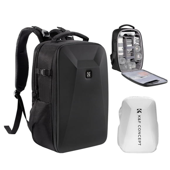 K&F Concept Waterproof Professional DSLR Camera Backpack, Anti-Camera Case with EVA Anti-Shock Bubble for SLR, Camera Photography Bag with Rain Cover for Travel