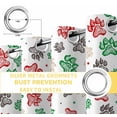 thumbnail image 4 of Merry Christmas Blackout Curtains for Bedroom, Xmas Snowflakes Red Green Pets Footprints Thermal Insulated Kitchen Drapes with Grommets, Light Blocking Window Treatment, 2 Panels 52" x 63", 4 of 7