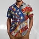 thumbnail image 1 of Blusa y camisa de manga corta con cuello vuelto Camisa casual para hombre Camisa de bolos vintage de manga corta Camisas de verano Camisa abotonada Blusa para hombre Poliéster, 1 of 5