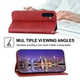 thumbnail image 2 of Tarise for Samsung Galaxy A54 Flip Cover, Luxury PU Leather Shockproof Folding Kickstand Card Holder Pocket Wallet Wrist Strap Handbag Magnetic Closure Slim Phone Case for Samsung A54 5G, Red, 2 of 9