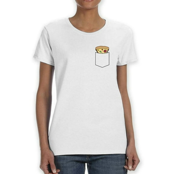 Pizza Pocket Graphic Women T-Shirt, Female Large