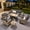 Black, variant on Ovios 9 Pieces Wicker Patio Furniture Sets Outdoor Conversation Sectional Sofa with Swivel Chairs & Fire Pit