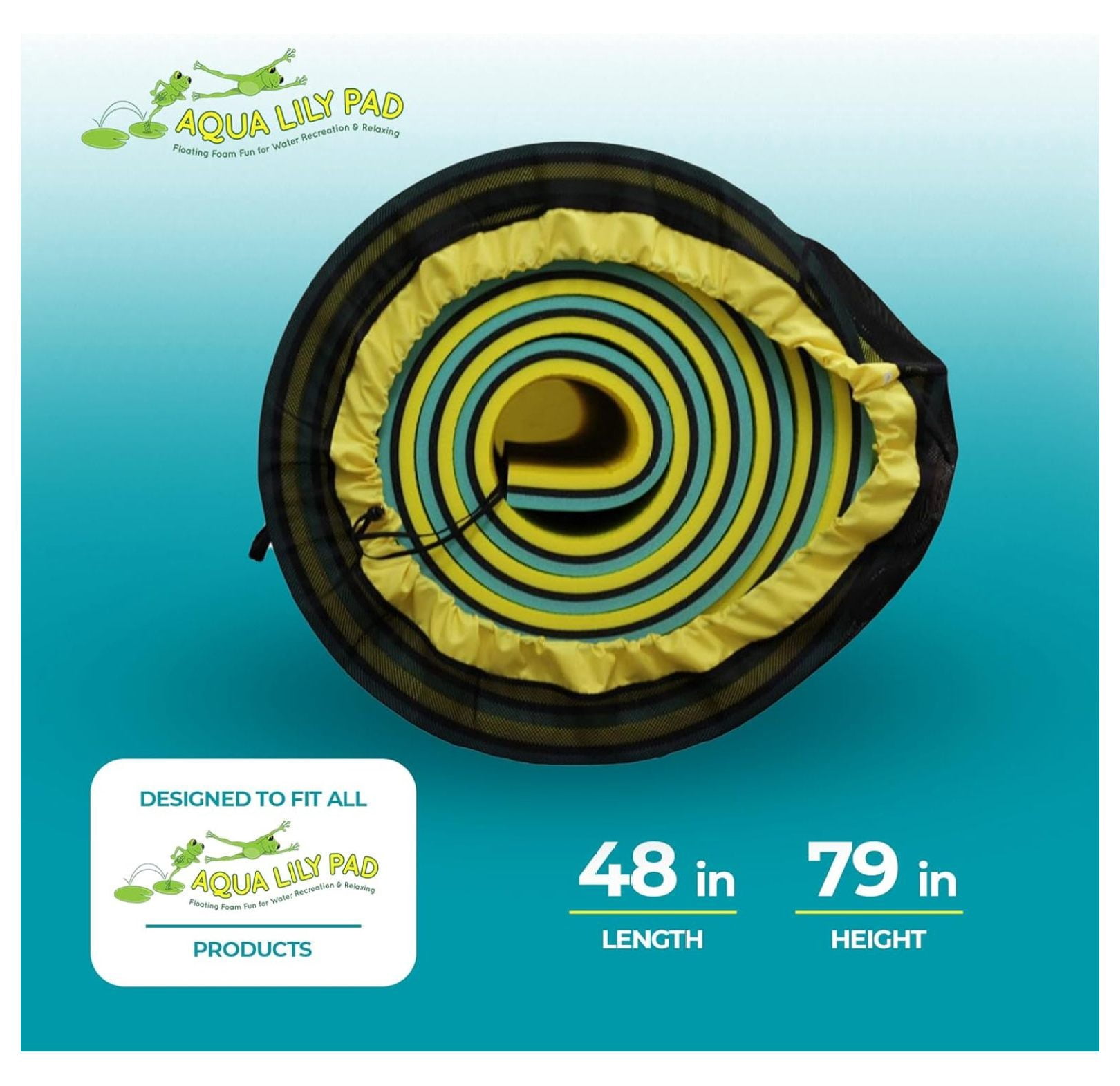 Aqua Lily Pad ACC-SB-XL-Y Nylon Storage Bag with Mesh Inserts and Mounting , Fits 16, 20, & 22 Foot Pads - Yellow