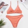 thumbnail image 2 of Conjunto de bikini de mujer, traje de baño de dos piezas con banda ancha debajo del busto y triángulo, 2 of 5