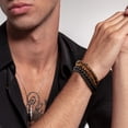 thumbnail image 2 of VEEDOFA 4 Pcs Mens Beaded Bracelet Set,Natural Stone Tiger Eye Black Bead Stretch Bracelets, 2 of 8