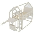 thumbnail image 6 of Bellemave Twin Over Twin Bunk Bed with Slide and Bookshelf, Solid Wood Twin Size Loft Bed with Large Playgame Space, House Bunk Loft Bed Frame Easy Assembly,White, 6 of 8