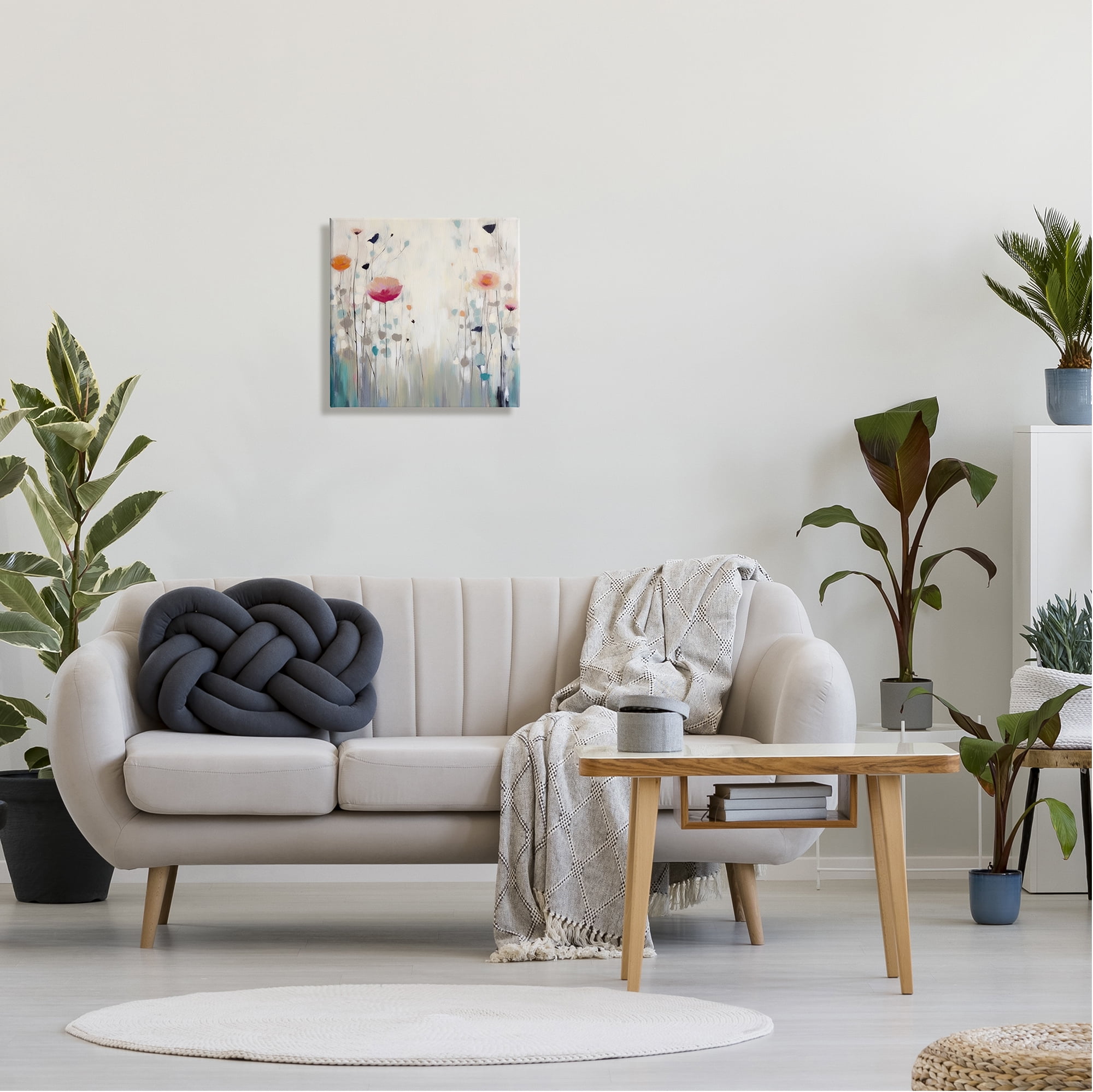 Stupell Industries Pastel Poppies Painting Botanical & Floral Painting Gallery Wrapped Canvas Art Print Wall Art, 17 x 17