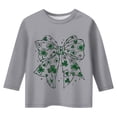 thumbnail image 4 of LUOGENLI T-Shirt pour Filles T-Shirt Graphique de la Saint-Patrick à la Mode Polyvalent Col Rond Manches 3/4 T-Shirt Décontracté Haut pour Filles Tendance Printemps Gris 7-8 Ans, 4 of 4