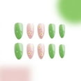 thumbnail image 4 of Uñas postizas, uñas postizas, regalos para mujeres, uñas de flores verdes, 24 piezas de parches para uñas, 4 of 5