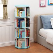 4 Tier 360Â° Rotating Stackable Shelves Bookshelf Organizer_Blue