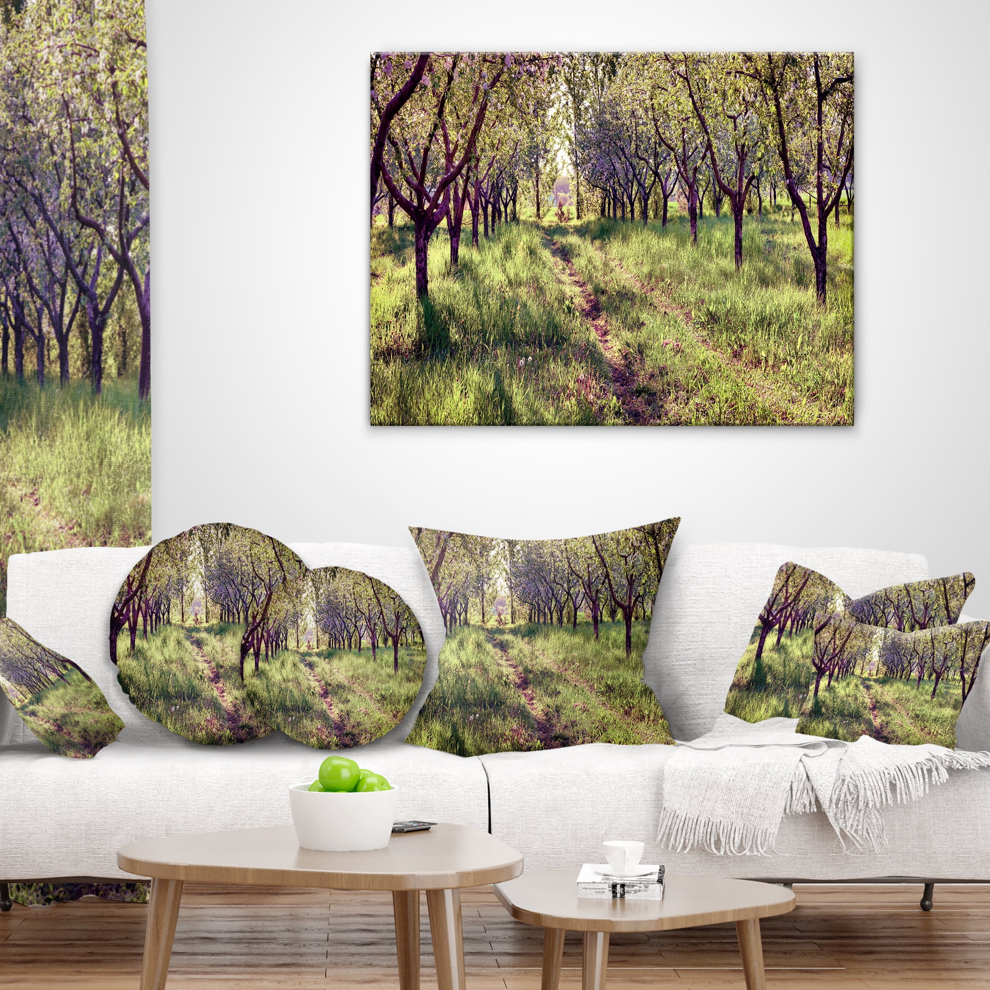 Designart Blossom Apples Garden - Photography Throw Pillow - 16x16