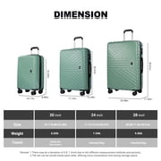 Travelhouse 6 Piece Hardshell Luggage Set Lightweight Suitcase with TSA Lock and Spinner Wheels with Backpack, Duffel Bag ,Packing Cubes,Green