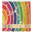 thumbnail image 3 of Vintage Rainbow Shower Curtain, Curvy Lines in Different Colors and Torn Grunge Look Old Festival Event, Fabric Bathroom Set with Hooks, 69W X 75L Inches Long, Multicolor, by Ambesonne, 3 of 3