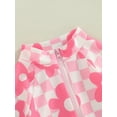 thumbnail image 6 of GXFC Toddler Baby Girl One Piece Swimsuits Infant Long Sleeve Zip-up Ruffle Floral Graphic Print Swimwear Rash Guards Beach Bathing Suit 6M-3T, 6 of 9