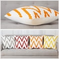 thumbnail image 6 of Haperlare 16"x16" Decorative Pillow Cushion Case Wave Striped Square Pillow Covers for Bed Couch Modern Pillowcase, Orange/White, 2 Pack, 6 of 6