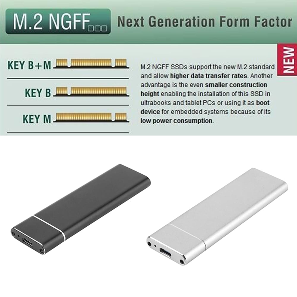 M.2 NGFF SSD 6Gbps to USB 3.1 Type-C Converter Adapter Enclosure Case HD Box 