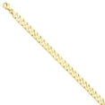 thumbnail image 1 of 14k Yellow Gold 7 Inch 7.4mm Hand Link Chain Bracelet Fancy H Curb, 1 of 6