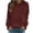 Wine, variant on Sweatshirts for Women Long Sleeve Crew Neck Loose Fitted Casual Daily Wear Womens Fashion Tops Solid Color