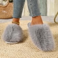 thumbnail image 4 of SBYOJLPB Women's Closed-Toe Slipper Casual Winter Solid Color Fluffy Plush Home Indoor Comfortable Slippers, 4 of 5