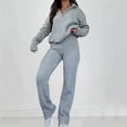 thumbnail image 2 of hotojiny Womens Lounge Set 2 Piece Outfits Casual Loose Long Sleeve Pullover Tops and Wide Leg Pants Matching Clothes, 2 of 7