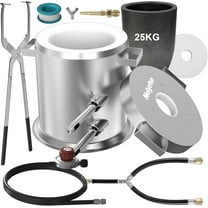 Nelyrho 25KG Propane Melting Furnace Kit - Stainless Steel with Crucible and Lifting Tongs for Metal Smelting and Recycling