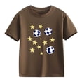 thumbnail image 5 of DJDLJWCJ Boys Crewneck T-shirt Soccer Graphic Printed Short Sleeve Shirts Soft Breathable Summer Lightweight Athletic Sports Shirts Brown Size 3-4 Years, 5 of 8
