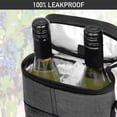 thumbnail image 5 of OPUX 2 Bottle Wine Carrier Tote, Insulated Leakproof Wine Cooler Bag, Wine Travel Bag for Picnic BYOB Beach, Portable Wine Bottle Carrying Case, Gift for Wine Lover Women Men Christmas, Charcoal Grey, 5 of 8