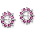 thumbnail image 2 of Sterling Silver Rhodium Diam. & Created Ruby Earring Jacket (15 X 15) Made In China qj119jul, 2 of 5