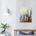 thumbnail image 3 of Nawypu New York City Wall Art: NYC Skyline Canvas Pictures Wall Decor City View Painting Cityscape Artwork Abstract New York Vintage Poster for Living Room Framed, 3 of 4